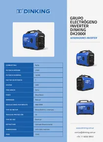 Grupo Electrógeno Inverter Dinking DK2000I - Folleto