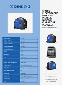 Grupo Electrógeno Inverter Dinking DK3500I (arranque manual) - Folleto