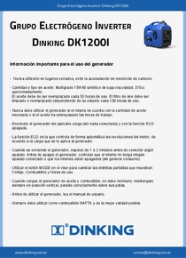 Grupo Electrógeno Inverter Dinking DK1200I - PDF